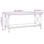 Tavolino Grigio Sonoma 100x45x45cm in Legno Multistrato e Ferro