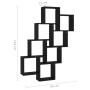 Mensola Parete a Cubo Nera 90x15x119 cm in Legno Multistrato