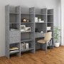 Libreria Grigio Cemento 60x35x180 cm in Legno Multistrato