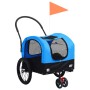 Rimorchio da Bici per Animali Carrello Jogging 2in1 Blu e Nero