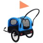 Rimorchio da Bici per Animali Carrello Jogging 2in1 Blu e Nero