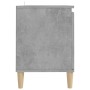 Mobile TV con Gambe in Legno Grigio Cemento 103,5x30x50 cm