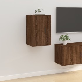 Mobile Porta TV a Parete Rovere Marrone 40x34,5x60 cm