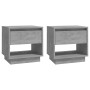 Comodini 2 pz Grigio Cemento 45x34x44 cm in Truciolato