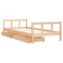 Giroletto Bambini con Cassetti 90x200 cm Legno Massello di Pino