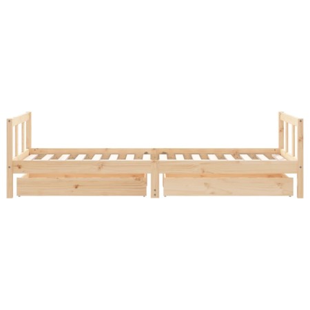 Giroletto Bambini con Cassetti 90x200 cm Legno Massello di Pino