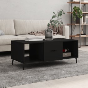 Tavolino da Salotto Nero 102x50x40 cm in Legno Multistrato