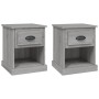 Comodini 2 pz Grigio Sonoma 39x39x47,5 cm in Legno Multistrato