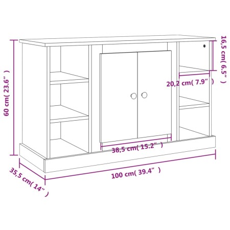 Credenza Grigio Cemento 100x35,5x60 cm in Legno Multistrato