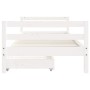 Giroletto Bambini con Cassetti Bianco 80x200cm Massello di Pino