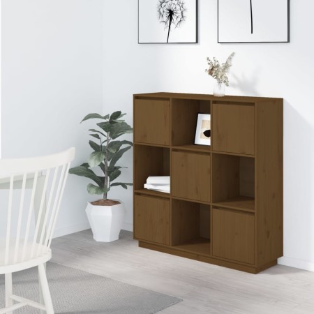 Credenza Miele 110,5x35x117 cm in Legno Massello di Pino