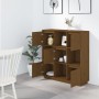 Credenza Miele 110,5x35x117 cm in Legno Massello di Pino