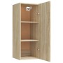 Mobile Pensile Muro Rovere Sonoma 34,5x34x90 Legno Multistrato