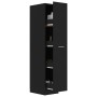 Armadietto da Farmacia Nero 30x42,5x150 cm in Legno Multistrato