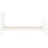 Giroletto con Testiera Bianco 90x200 cm in Legno Massello