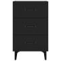 Comodino Nero 40x40x66 cm in Legno Multistrato