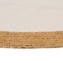 Tappeto Intrecciato Bianco e Naturale 120cm Juta Cotone Rotondo