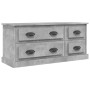 Mobile Porta TV Grigio Cemento 100x35,5x45cm Legno Multistrato