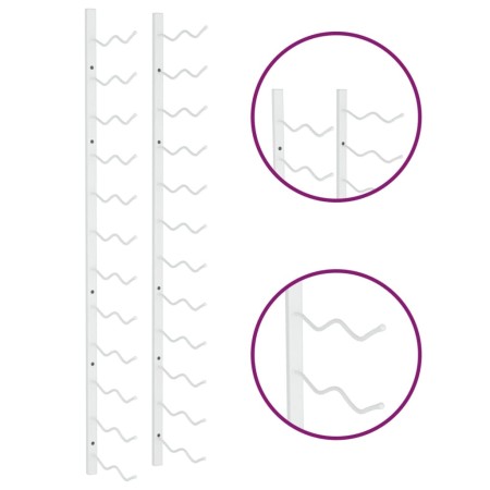 Portavini da Parete per 24 Bottiglie Bianco in Ferro