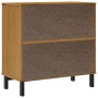 Credenza con Anta in Vetro FLAM 80x40x80 cm Massello di Pino