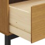 Credenza con Anta in Vetro FLAM 80x40x80 cm Massello di Pino