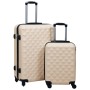 Set Valigie Trolley a Custodia Rigida 2 pz Oro in ABS