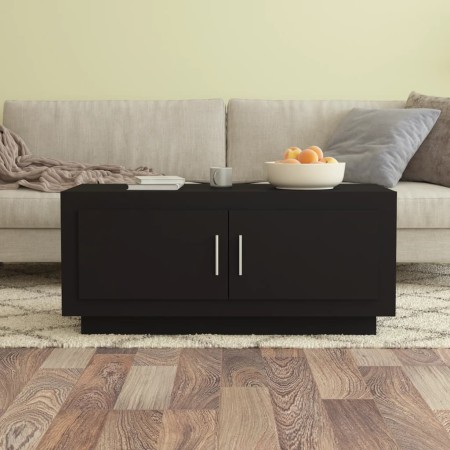 Tavolino da Salotto Nero 102x50x45 cm in Legno Compensato