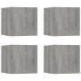 Armadietti TV Montati a Parete 4 pz Grigio Sonoma 30,5x30x30 cm