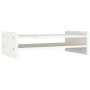 Supporto per Monitor Bianco 50x27x15 cm Legno Massello di Pino