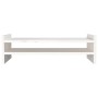 Supporto per Monitor Bianco 50x27x15 cm Legno Massello di Pino