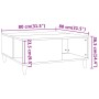 Tavolino Salotto Grigio Cemento 80x80x36,5 cm Legno Multistrato