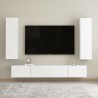 Set Mobili Porta TV 4 pz Bianco in Legno Multistrato