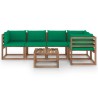 Set Salotto Giardino Pallet con Cuscini 6 pz in Pino Impregnato