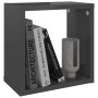 Mensole Parete a Cubo 2 pz Grigio Lucido 26x15x26 cm