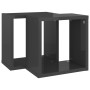 Mensole Parete a Cubo 2 pz Grigio Lucido 26x15x26 cm