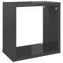 Mensole Parete a Cubo 2 pz Grigio Lucido 26x15x26 cm