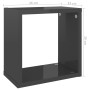 Mensole Parete a Cubo 2 pz Grigio Lucido 26x15x26 cm