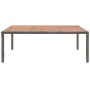 Tavolo da Giardino Grigio 200x150x74cm Polyrattan Legno Acacia