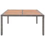 Tavolo da Giardino Grigio 200x150x74cm Polyrattan Legno Acacia