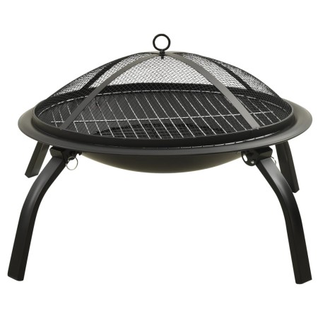 Braciere e Barbecue 2 in 1 con Attizzatoio 56x56x49 cm Acciaio