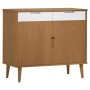 Credenza MOLDE Marrone 90x40x80 cm in Legno Massello di Pino