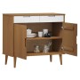 Credenza MOLDE Marrone 90x40x80 cm in Legno Massello di Pino