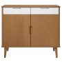 Credenza MOLDE Marrone 90x40x80 cm in Legno Massello di Pino