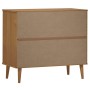 Credenza MOLDE Marrone 90x40x80 cm in Legno Massello di Pino