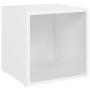 Mobili Porta TV 4 pz Bianco 37x35x37 cm in Legno Multistrato