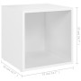 Mobili Porta TV 4 pz Bianco 37x35x37 cm in Legno Multistrato