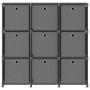 Mobile con 9 Scatole a Cubo Grigio 103x30x107,5 cm in Tessuto