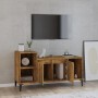 Mobile TV Rovere Fumo 100x35x55 cm in Legno Multistrato