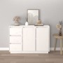 Credenza Bianca 111x34x75 cm in Legno Massello di Pino