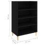 Credenza Nera 57x35x90 cm in Legno Multistrato